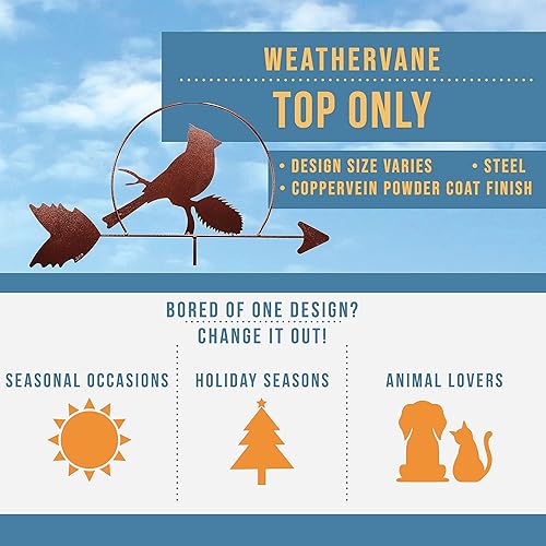 Vista 9 de SWEN Products Veleta Cardinal RED Bird (soporte de techo incluido)