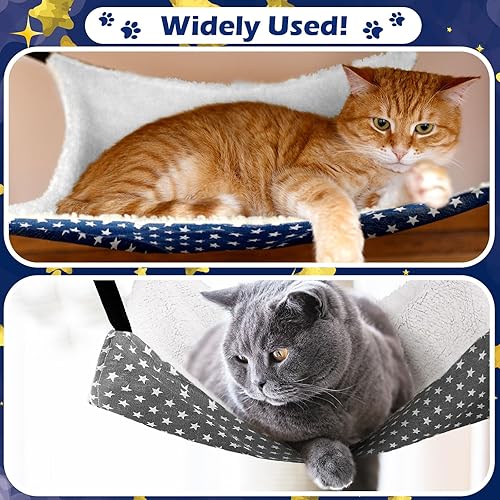Vista 29 de Jetec Hamaca reversible para gatos, 2 piezas, suave, transpirable, para mascotas, con correas ajustables y ganchos de metal, cama colgante de doble