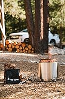 Vista 9 de Solo Stove Bonfire Big Yard Bundle 2.0 Incluye brasero sin humo Bonfire con soporte, pantalla, cubierta, portátil para quemar madera, bandeja