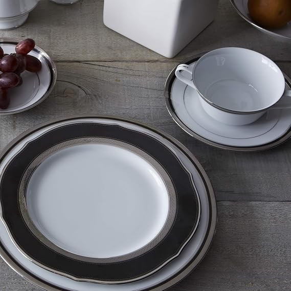 Noritake Austin Platinum Set of 4 Scalloped Accent Plates, 9