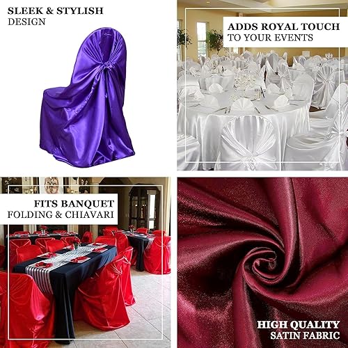 Miniatura 4 de Efavormart - Juego de 30 fundas universales para sillas de satén sedoso terracota, se adapta a todo tipo de sillas, eventos, comedor, para bodas y