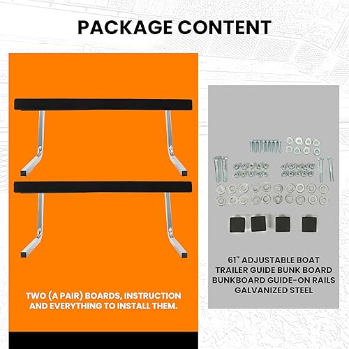 Miniatura 5 de HECASA Guía ajustable de 61 pulgadas para remolque de barco de acero galvanizado