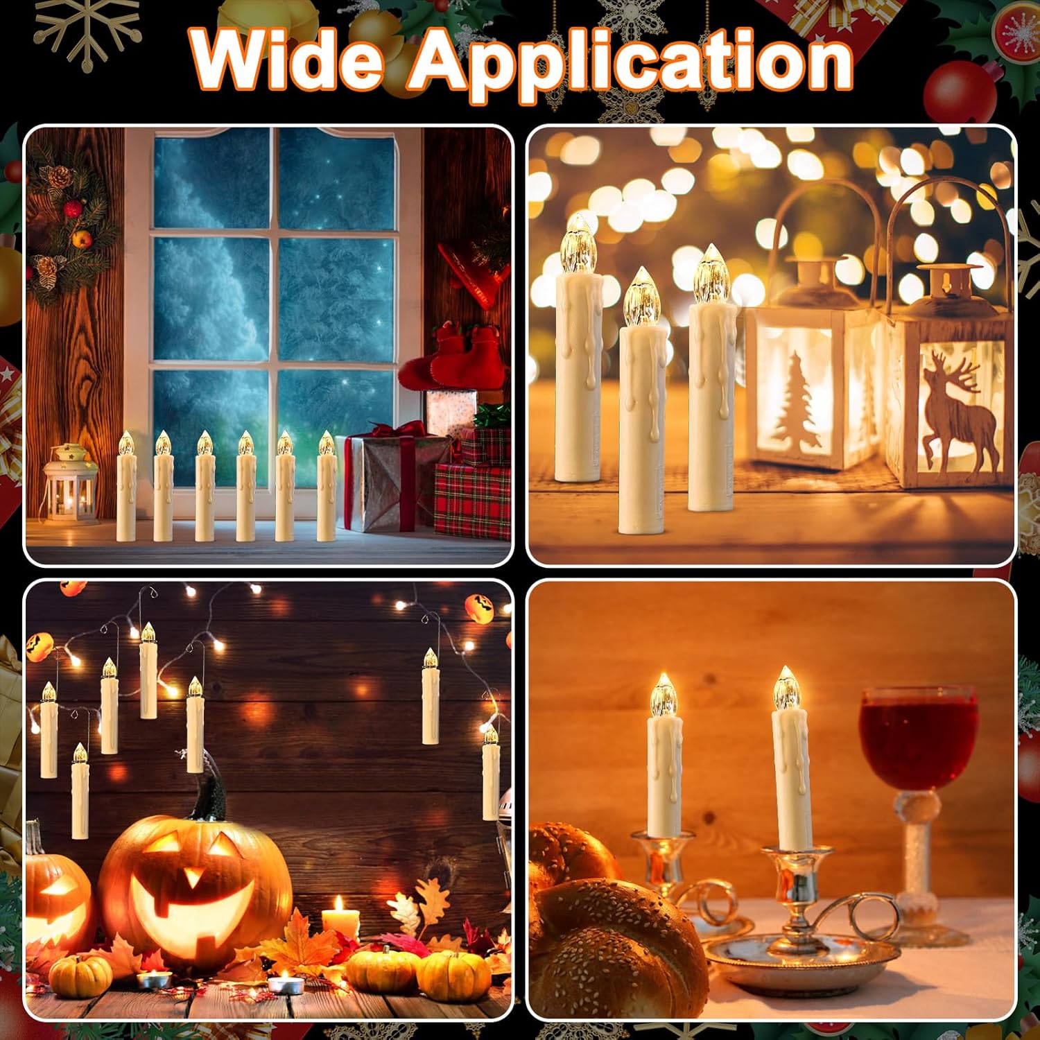 RaceGT 20Pcs Flameless Candles with Remote, Clip on Candle Lights for Christmas Tree with Timer, Battery Operated LED Window Candles, Warm White Short Taper Floating Candle for Holiday Home Decor