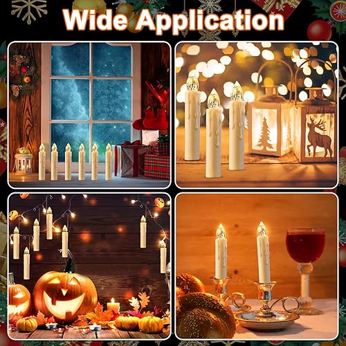 Miniatura 3 de RaceGT 20 velas sin llama con control remoto, luces de vela con clip para árbol de Navidad con temporizador, velas LED de ventana que funcionan con