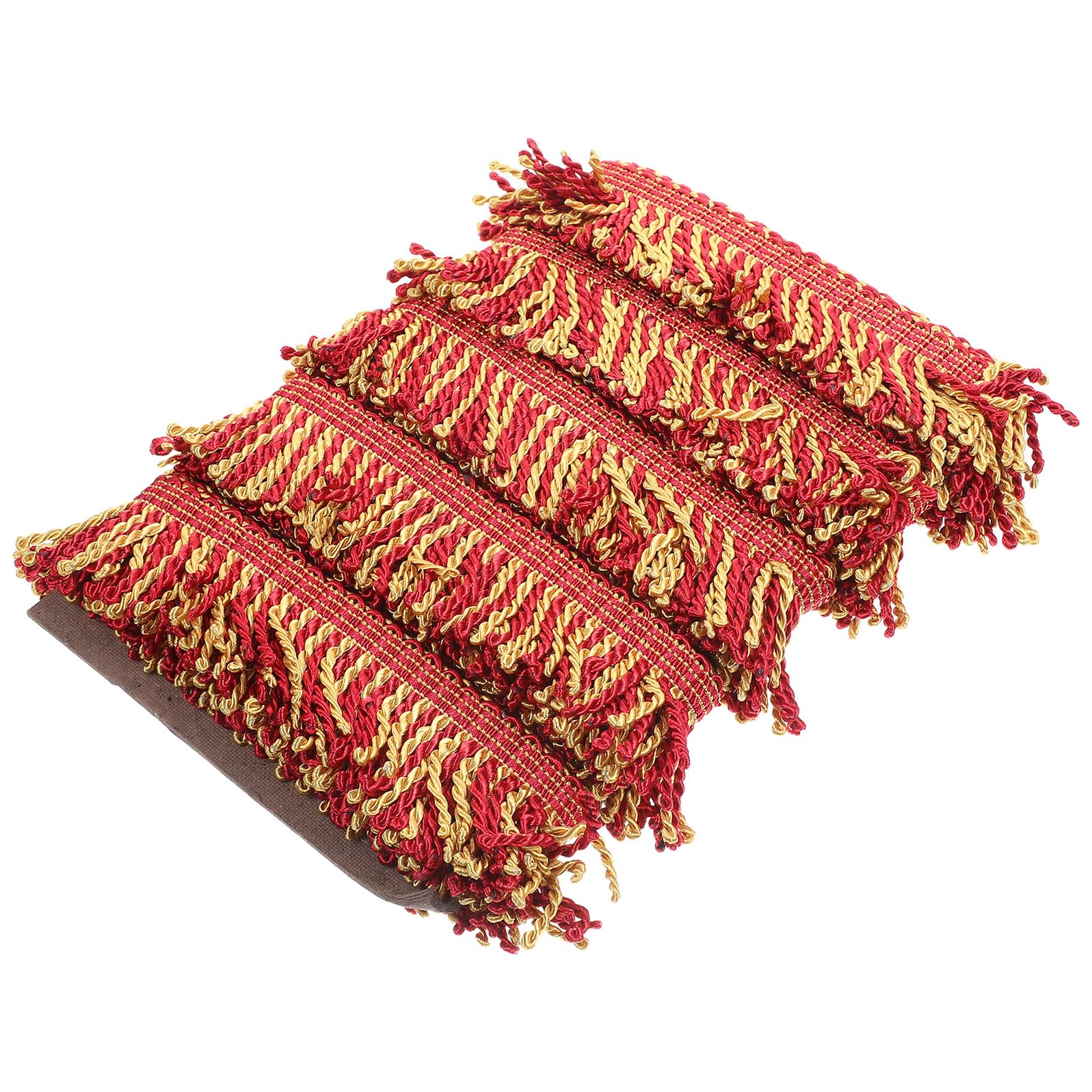 Garniture à pompons or et rouge de 14m pour relooker le salon et les rideaux