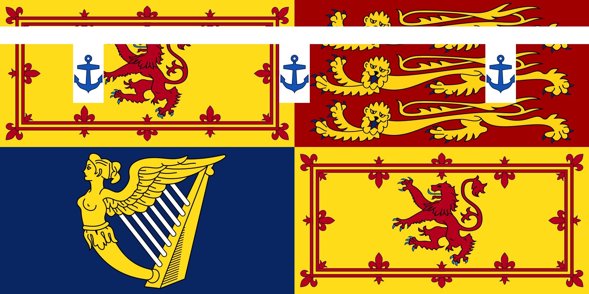 Drapeau Royal Standard of Prince George grand pavillon horizontal pour collectionneur