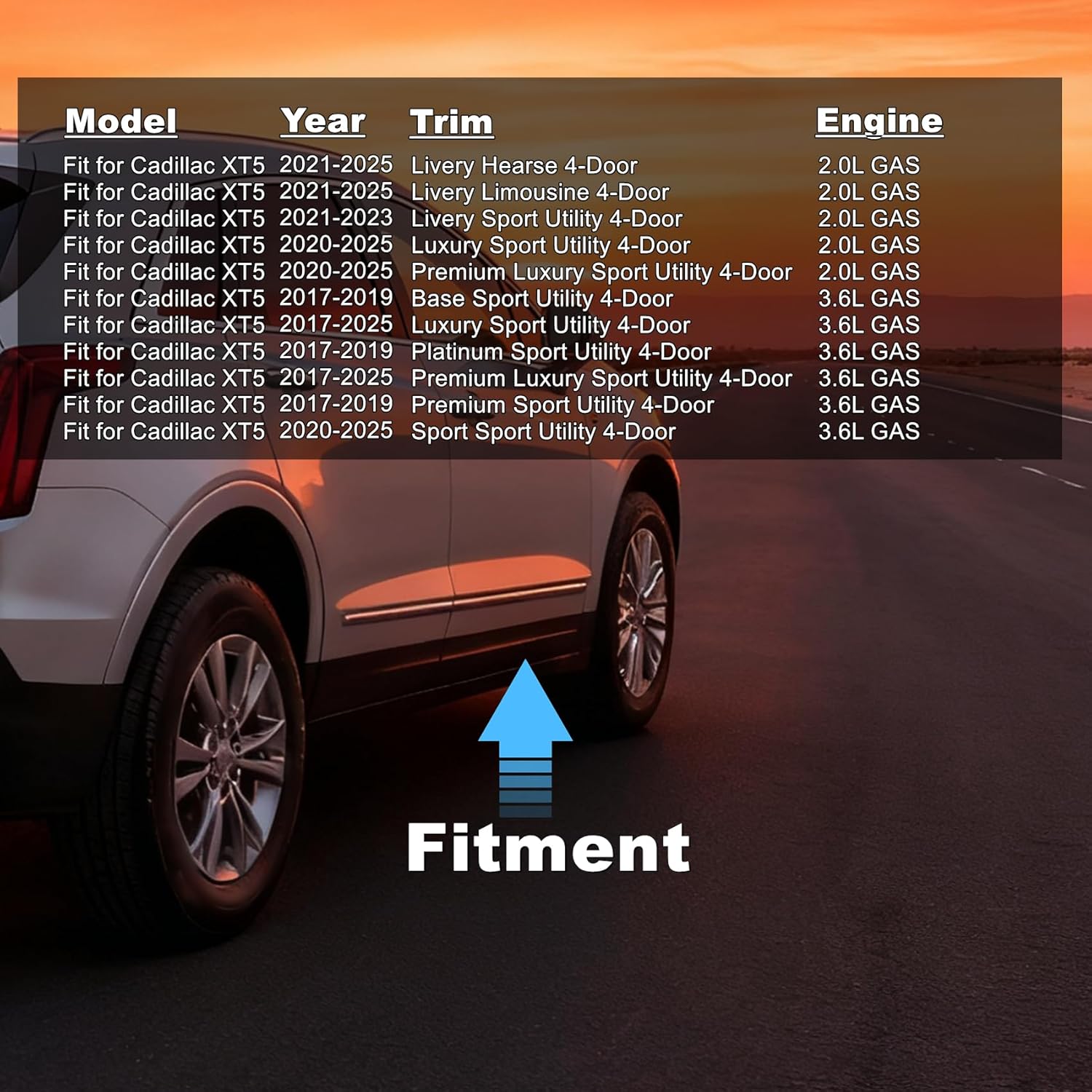 Front Lower Right Passenger Side Black Door Trim Molding Panel Fit for Cadillac XT5 2017 2018 2019 2020 2021 2022 2023 2024 2025 Replace for 85617327