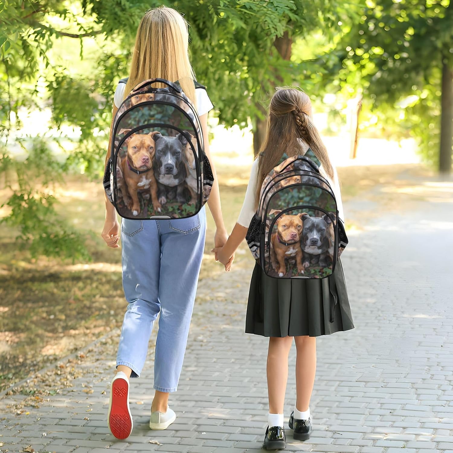 School Backpack A Groupt Of Pitbulls Laptop Backpacks Kid's Schoolbag Casual Daypack for Teens Girls Boys Toddler,16.9 " - Image 8