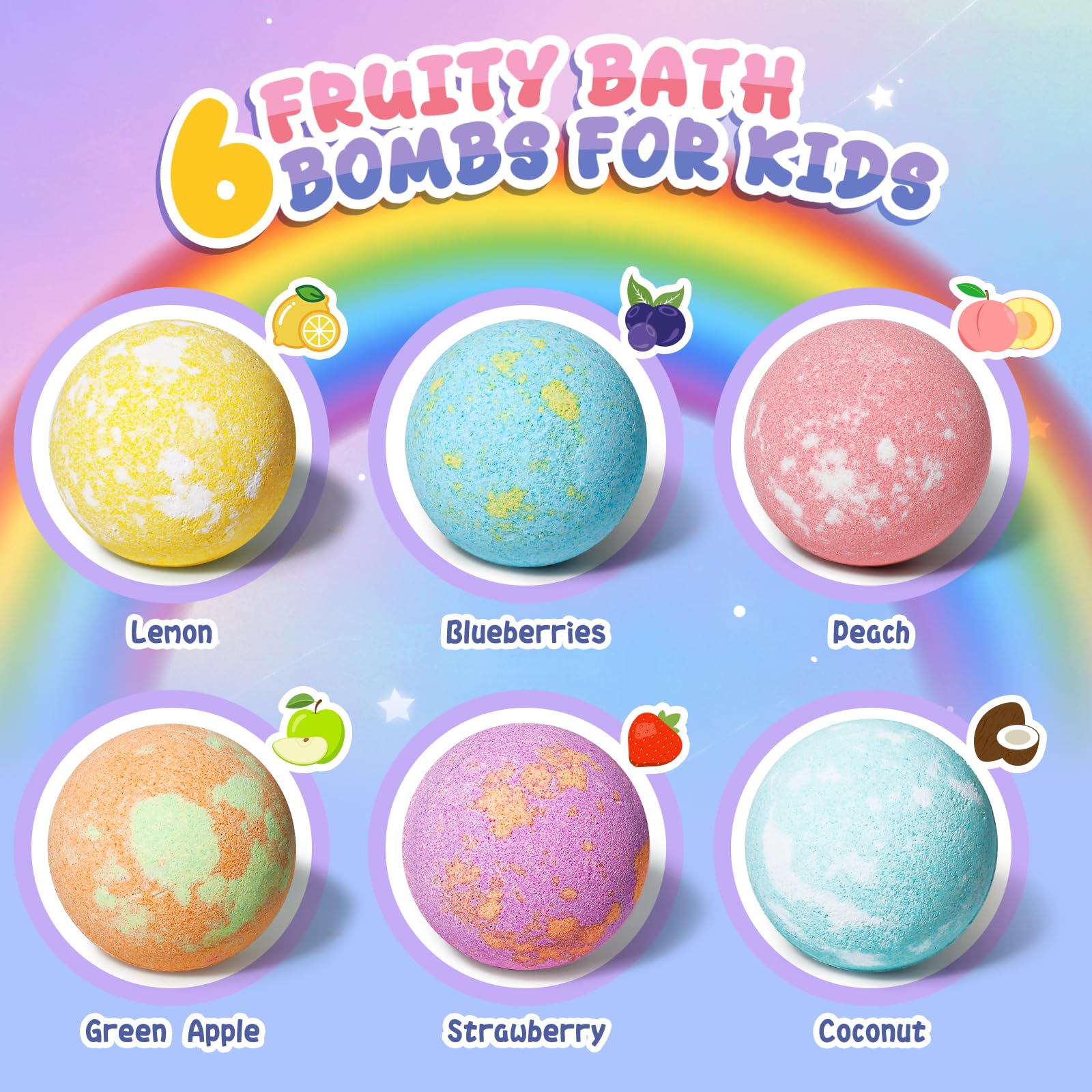 Bombe de Bain Enfant,Bath Bombs Kids, Boule de Bain Licorne avec Surprise Jouet,Cadeau d’anniversaire pour bébé et enfant de 4 5 6 7 8 ans