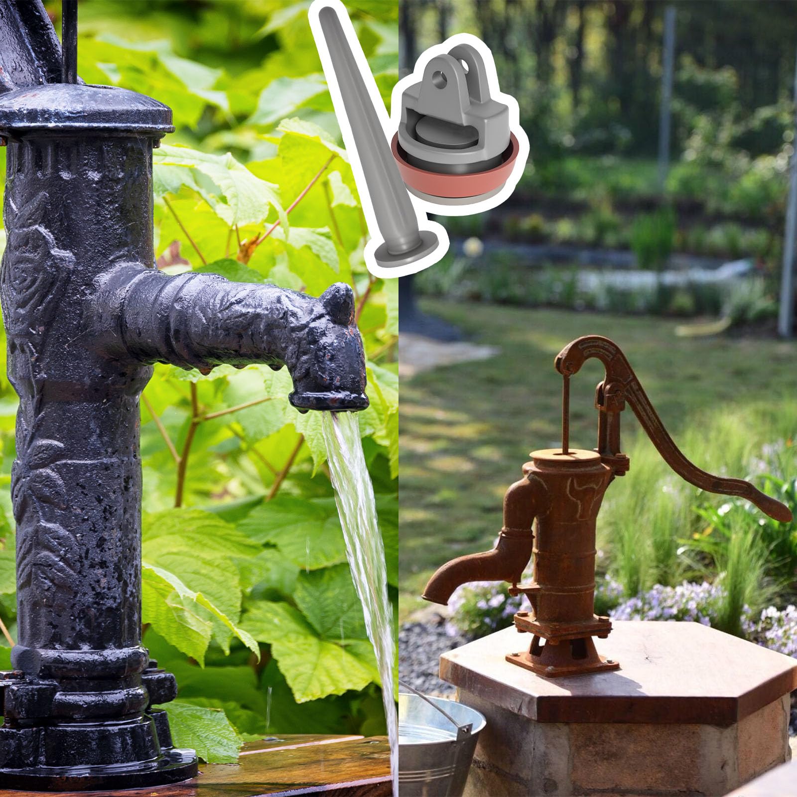 Schwengelpumpe Typ 75 Kompatible Ersatzteile – Kolben, Ledermanschette, Dichtungsringe, Nasenstechventil und Bolzen – Ersatzteile für Handpumpe, Wasserpumpe und Gartenpumpe