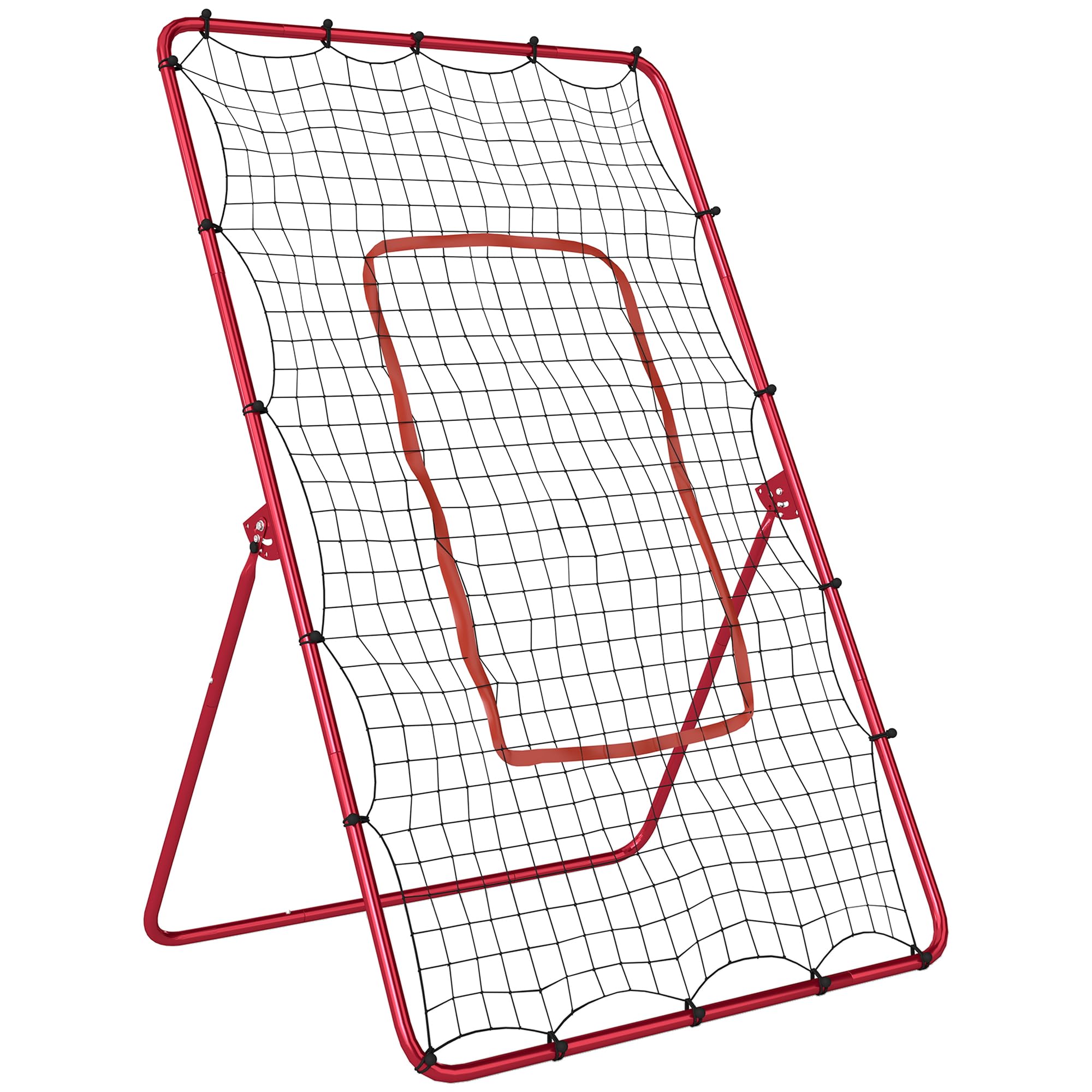 SPORTNOW Baseball-Rückprallnetz mit 4 verstellbaren Winkeln | Tragbarer Rebounder für Fußball, Baseball, Softball, Lacrosse – Wurf-, Pass-, Fangtraining
