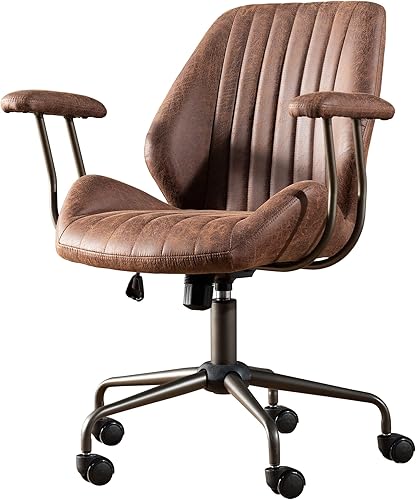 ovios Silla de oficina ergonómica moderna para computadora, silla de escritorio de tela de gamuza con reposabrazos para oficina ejecutiva o en casa