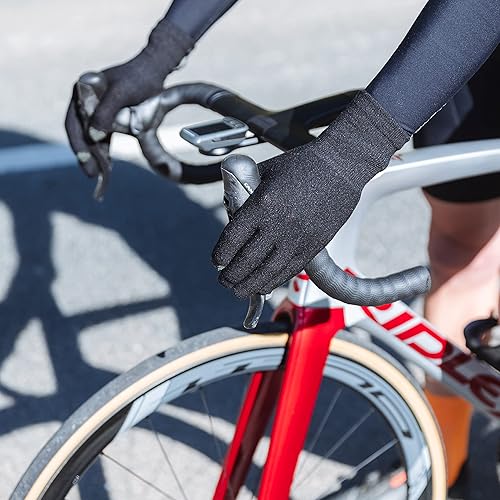 Miniatura 5 de GripGrab Guantes térmicos de lana Merino con forro de dedo completo, compatibles con pantalla táctil, interior de punto debajo del ciclismo