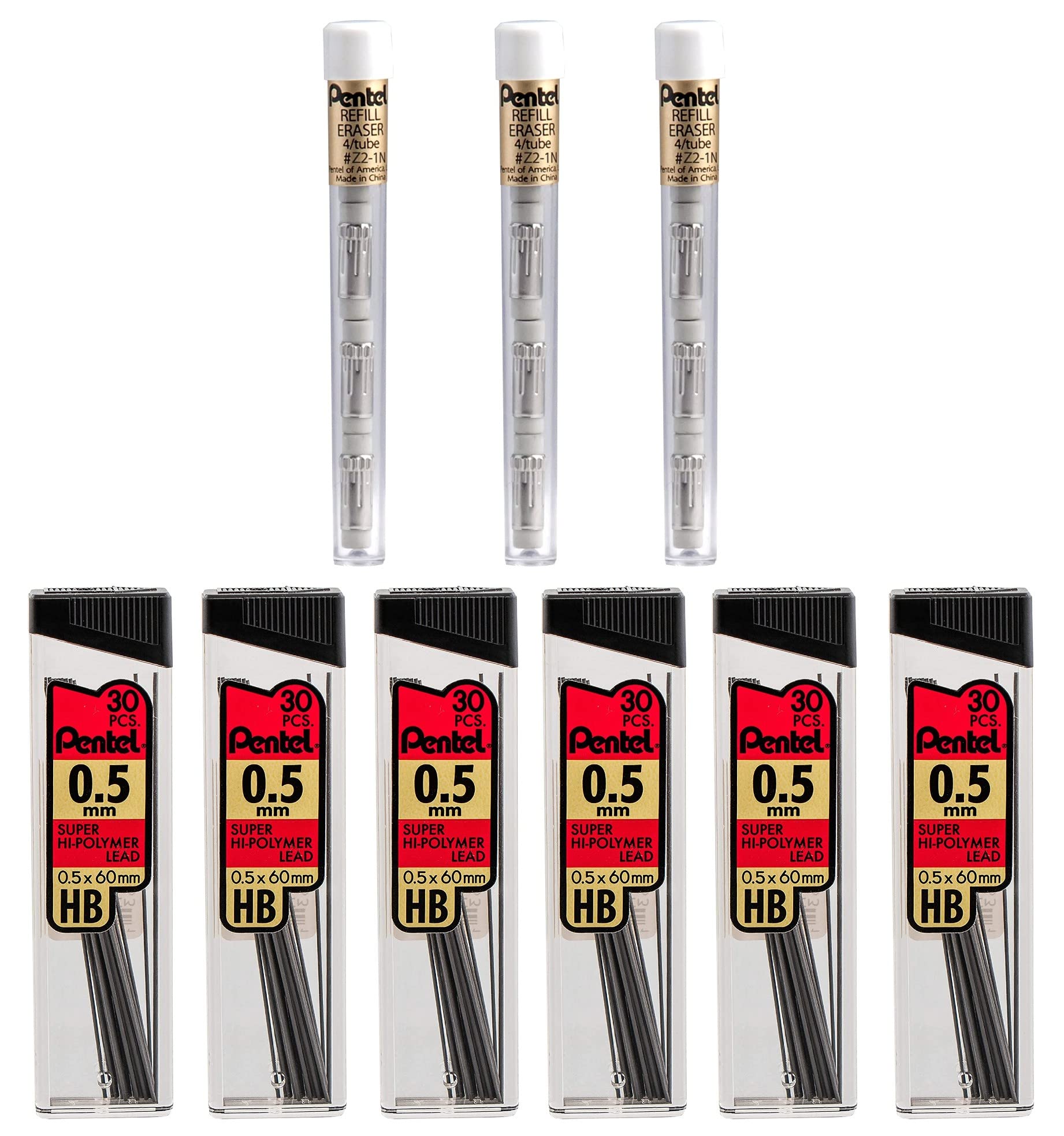 Amazon.co.jp: ぺんてる スーパーハイポリマー HB 0.5mm 芯詰め替え