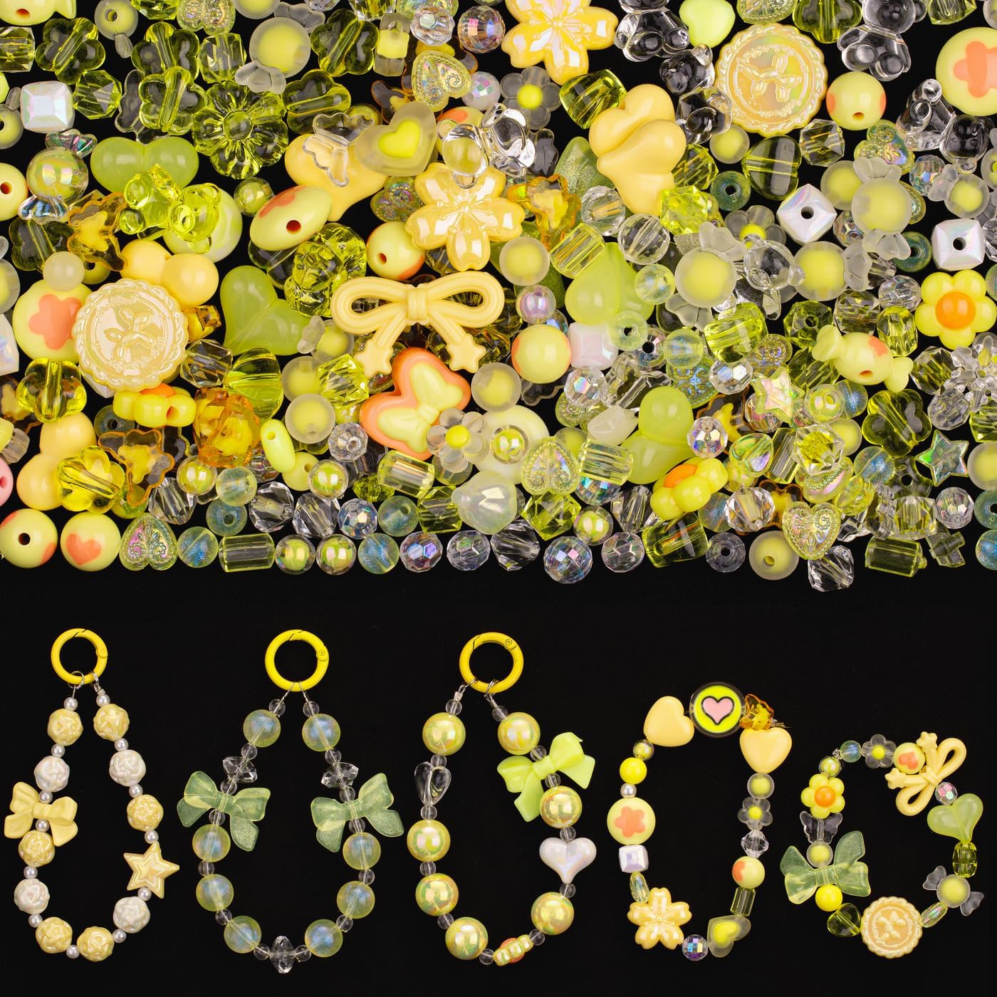 LAIDANLA Yellow Acrylic Assorted Beads for Bracelet
