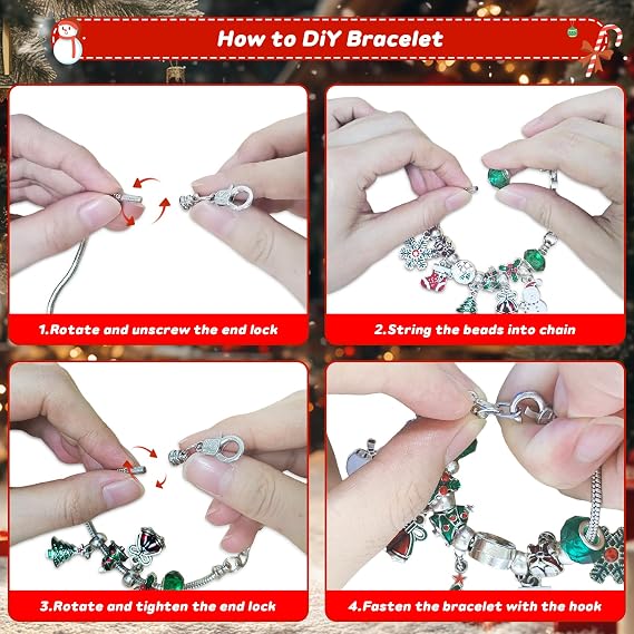 Advent Calendar 2025 Children Girls Christmas Calendar Jewellery Crafts Girls Bracelets Necklaces 24 Filling Advent Calendar