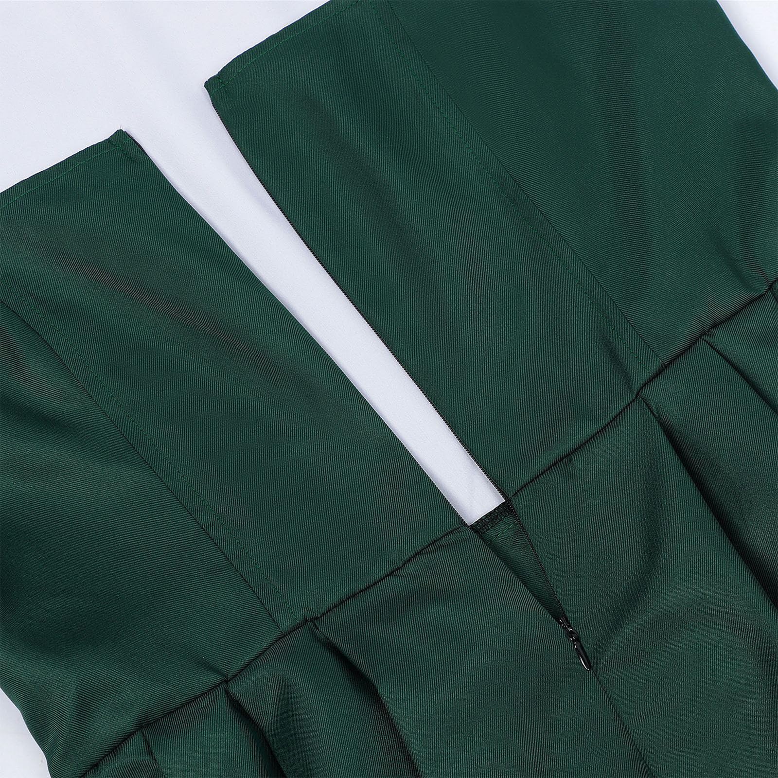 Dirndl Kleid Damen Oktoberfest Trachtenkleid Bayern Kostüm Kurzarm Spitze Oberteil Karree Ausschnitt Tailliert Vintage Midi Kleid mit Schürzen Optik Festliches Trachtenkleid Bierfest Party Outfit