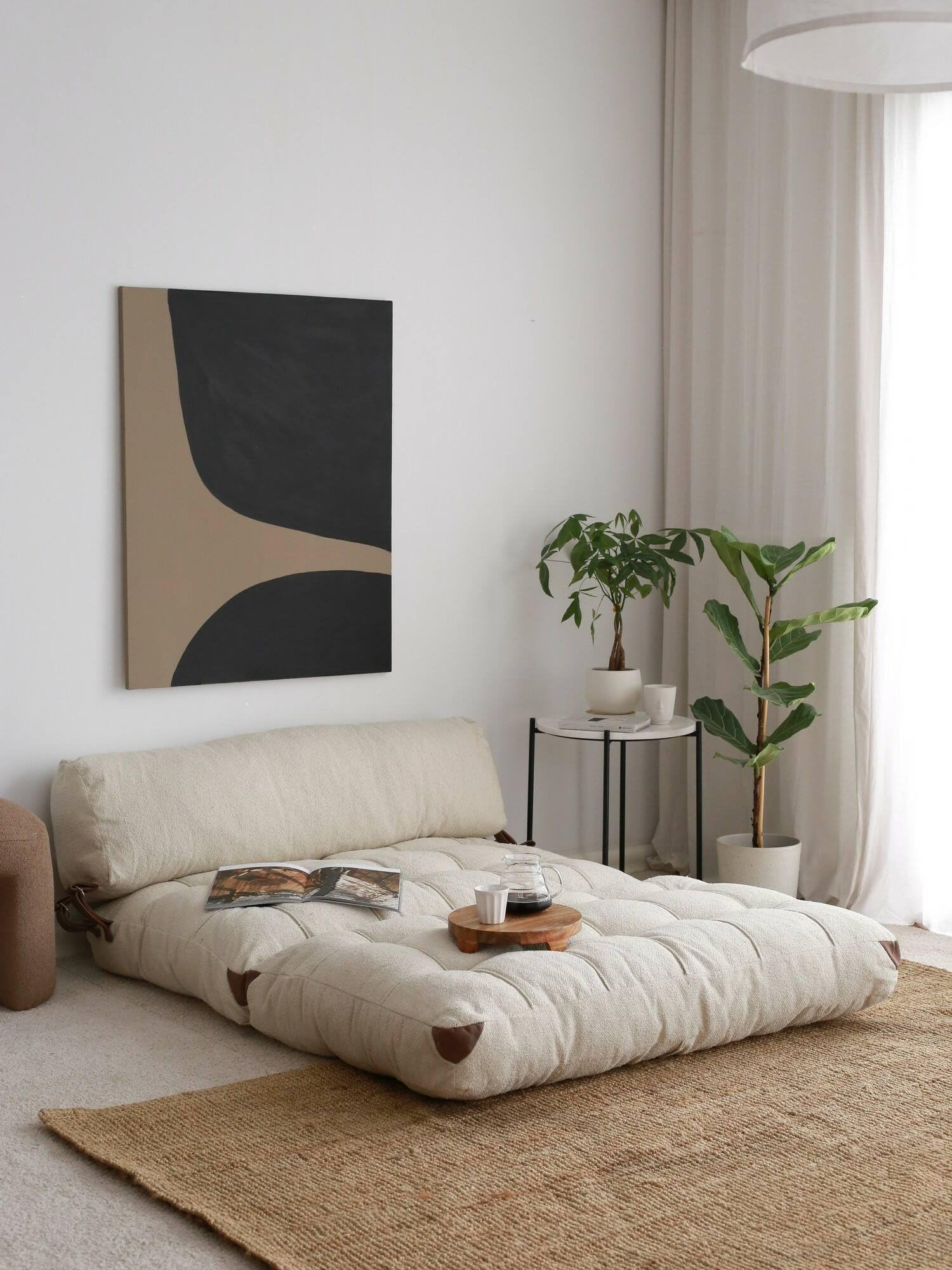 Dmora - Divano Letto 2 posti Dysnomia, Sofà trasformabile, Divanetto per Ospiti, Poltrona Letto, 120x75 h79 cm, Crema