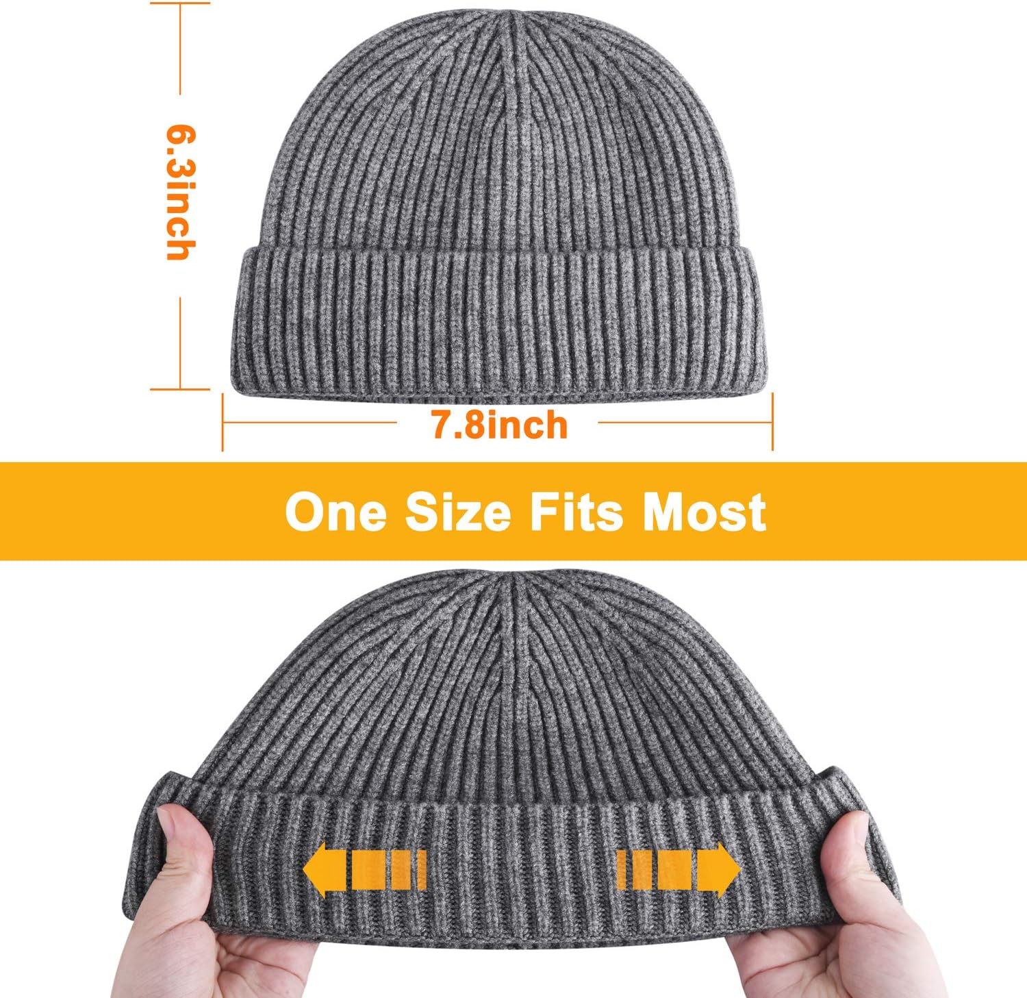 50% Wool Warm Cuffed Swag Knit Short Fisherman Beanie for Men Women Winter Hats Trawler Skull Cap - Image 5