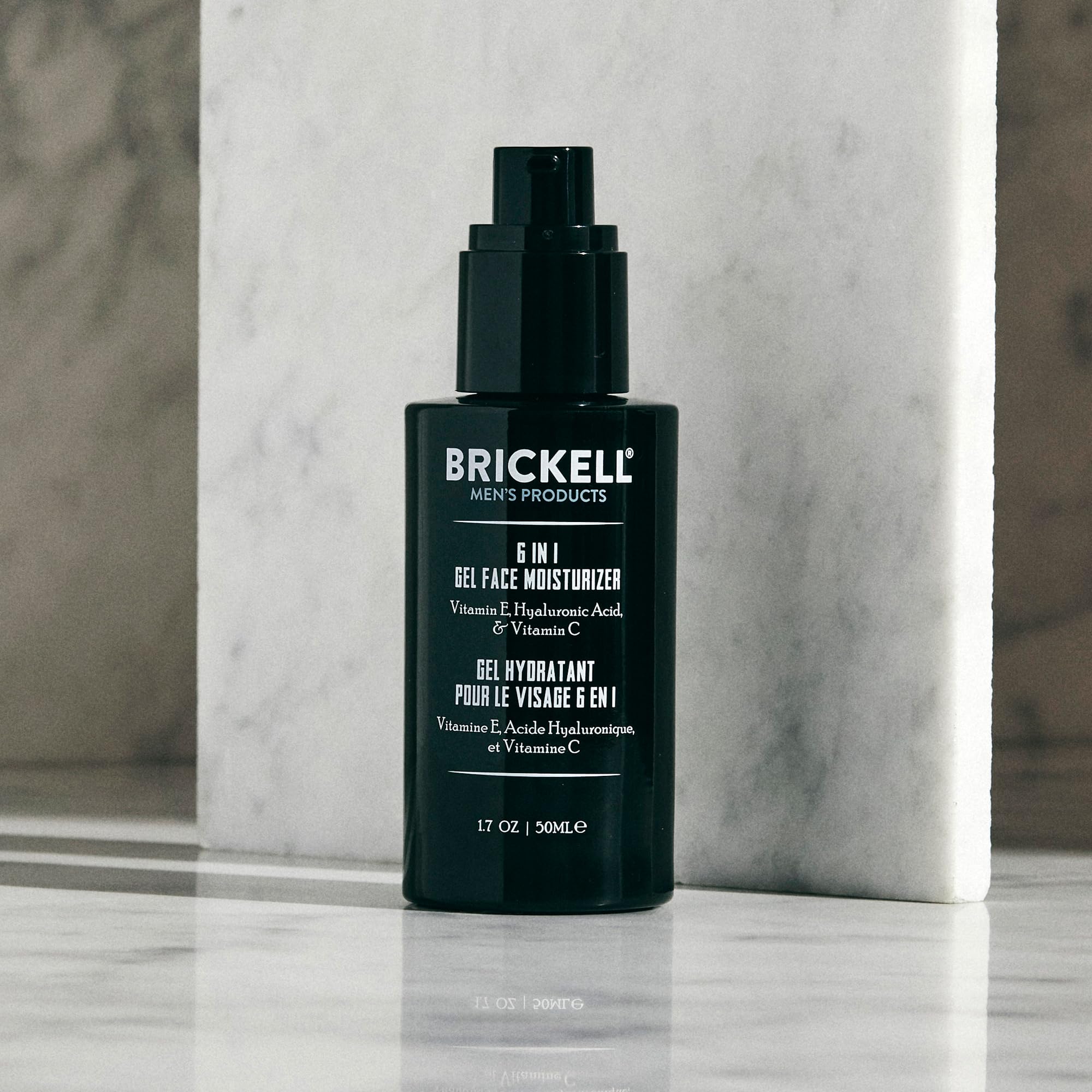 Brickell Men's 6 in 1 Gel Face Moisturizer for Men, Natural and Organic Gel Moisturizer, 1.7 ounces, Unscented