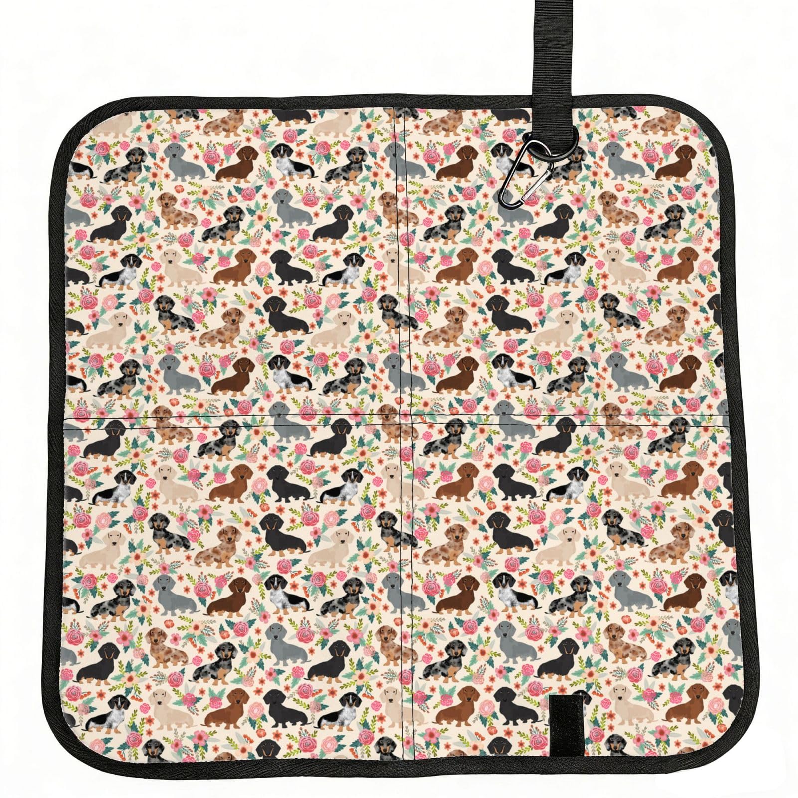 ERCgad Dog Floral Print Foldable Seat Cushion Portable Chair Pad Lightweight Travel Outdoor Office Home