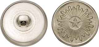 C&C Metal Products 5182 Bright Star Metal Button, Size 36 Ligne, Nickel, 36-Pack
