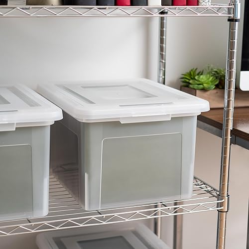 Miniatura 46 de IRIS Caja organizadora de archivos de plástico para archivos de cartas/archivos legales, caja de documentos, organizador de almacenamiento con tapa