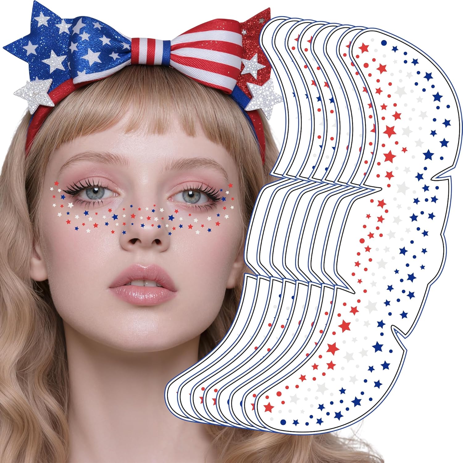4th of July Outfits for Women - Patriotic Face Tattoos