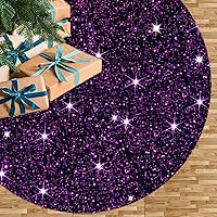 Vista 15 de FUHSY Falda Negra para Árbol de Navidad de 46 Pulgadas, Falda de Árbol de Terciopelo con Lentejuelas, Elegante Alfombrilla para Árbol con Negro