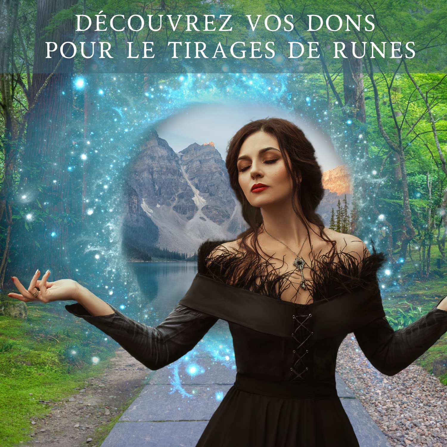 Runes Divinatoires VIKINGS - Pack de 25 Runes en Pierres Naturelles en HOWLITE Gravées 💎 (2cm x 1cm) + Sac Noir + Ebook Pratique (PDF) - Alphabet Runique Futhark parfait pour Divination, Voyance
