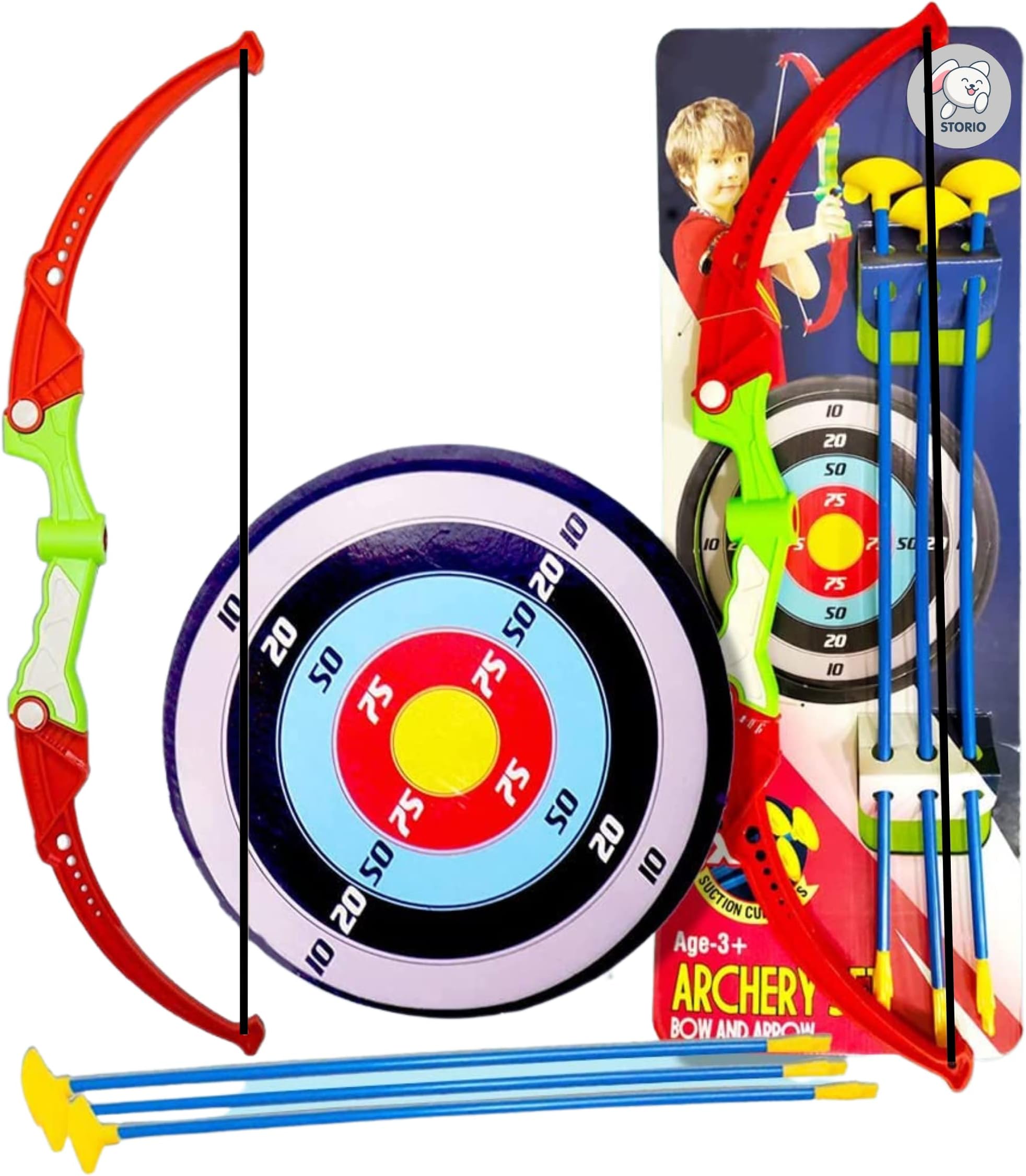 Outdoor Toys Bow and Arrow Archery Set Toy Set with Target Board - Dhanush Baan for Kids Girls Boys, Multicolor