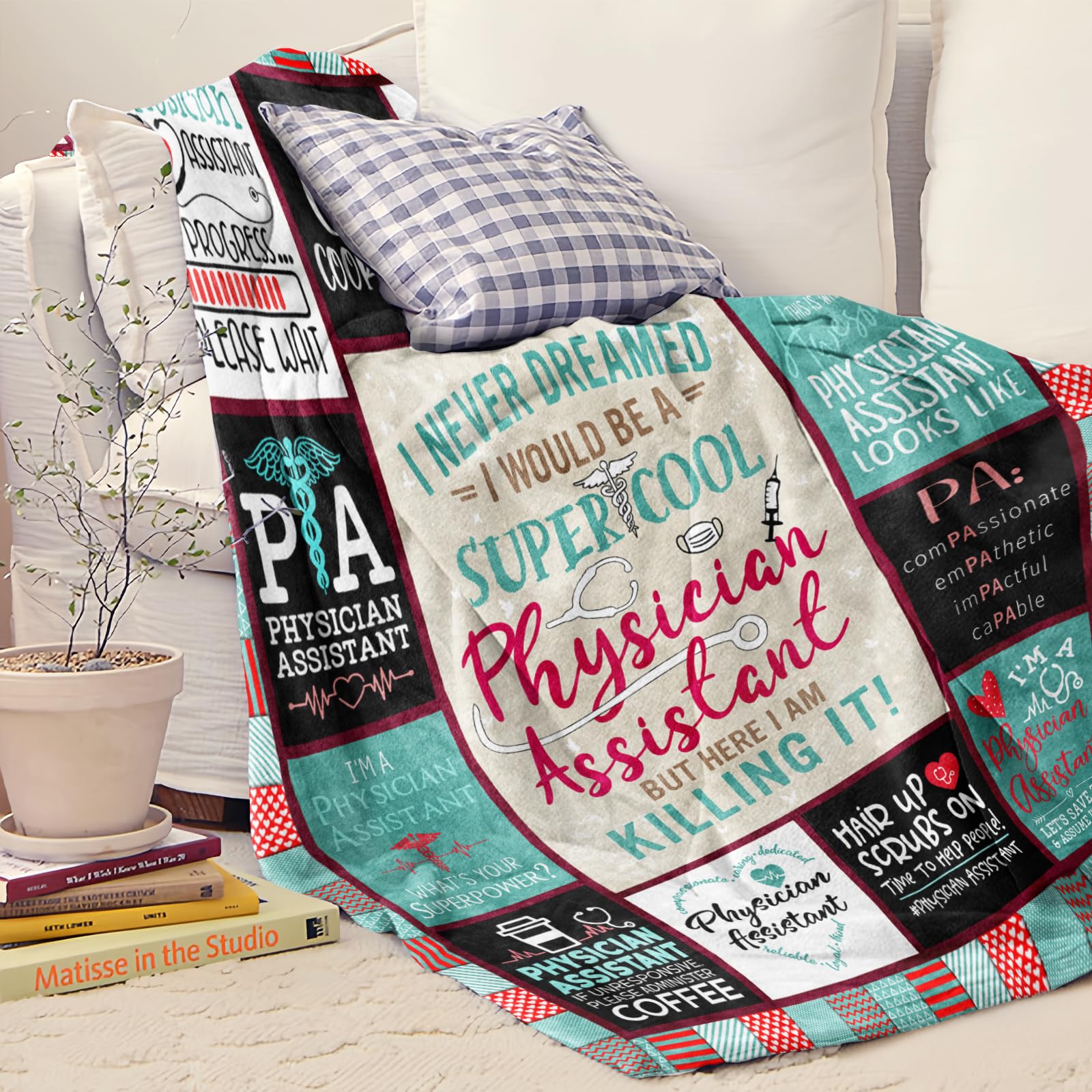 Physician Assistant Gifts Blanket 60"X 50", Physician AssistantGifts for Women, Birthday Gifts for a Physician Assistant, PA Student/School Presents