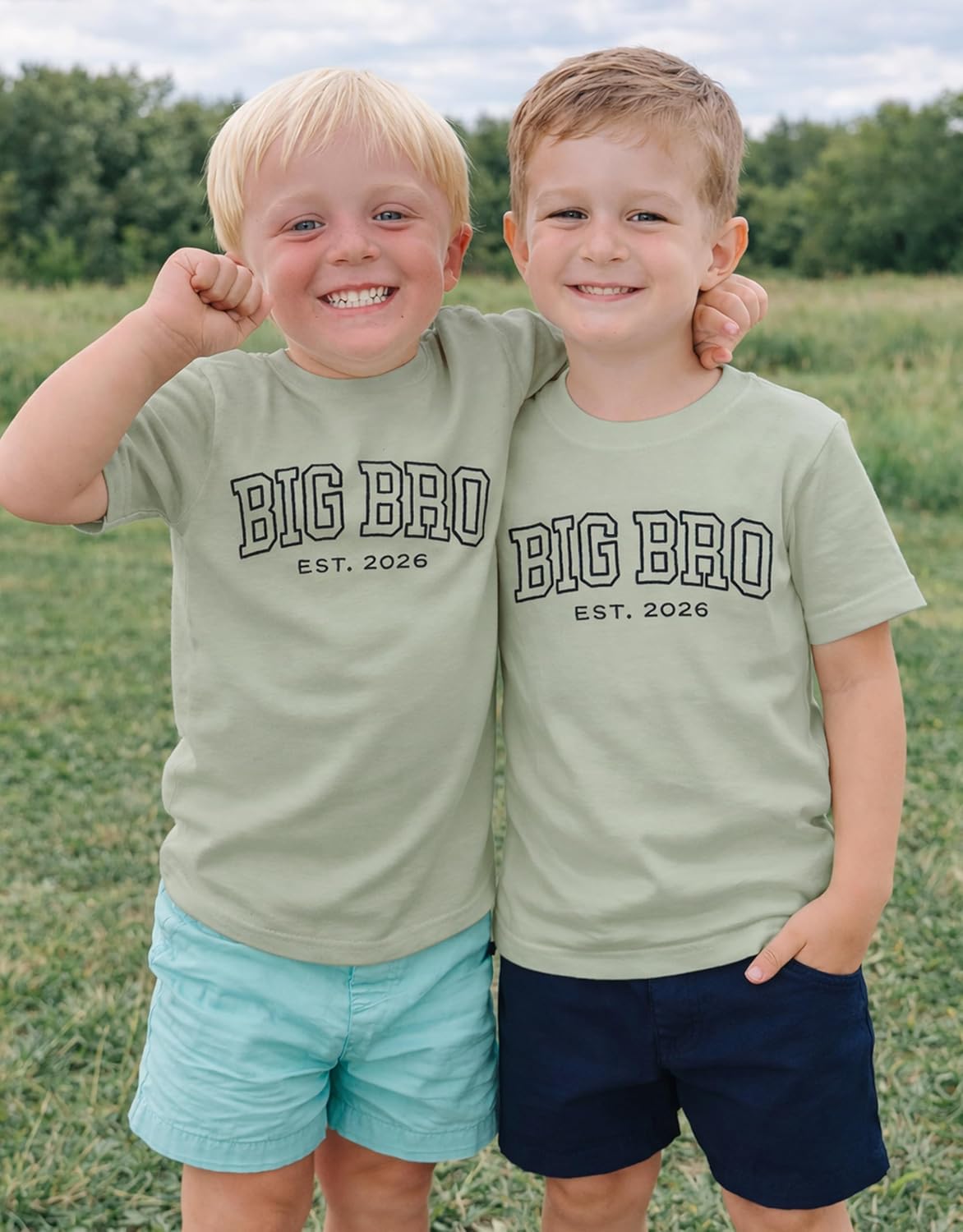 Big Brother T-Shirts Toddler Big Bro Est. 2026 Embroidery Graphic Tee Tops Baby Boys Announcement Crewneck Clothes - Image 6