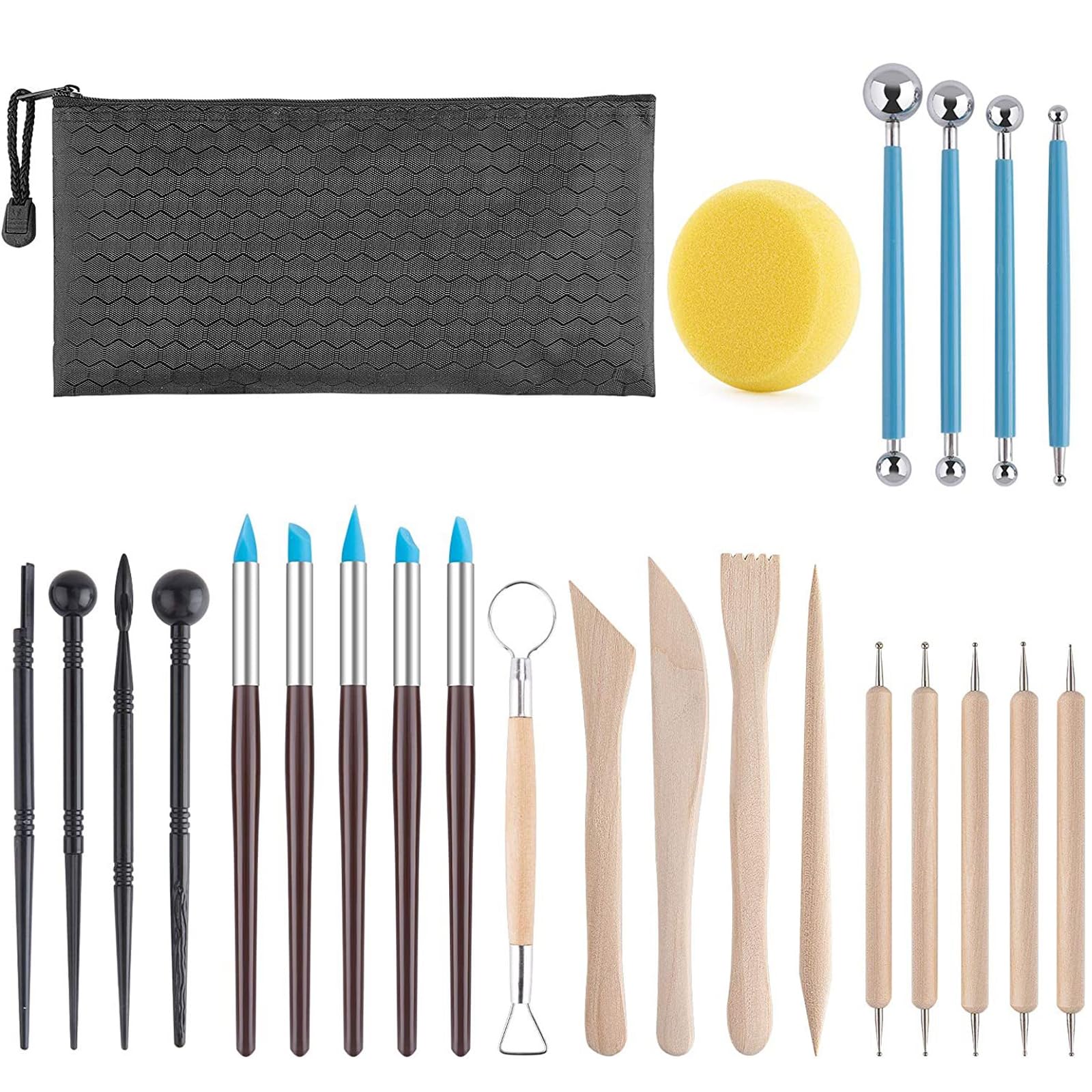 Kit Outils Modelage 55 Pièces - Pour Argile, Poterie, Sculpture, Artisanat, Débutants Et Experts, Avec Sac De Rangement - 8