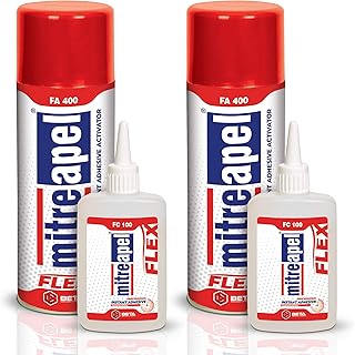 Sponsored Ad - Super Flex CA Glue (2x3.5 oz) with Spray Adhesive Activator (2x13.5 fl oz) Crazy Craft Glue for Wood, Plast...