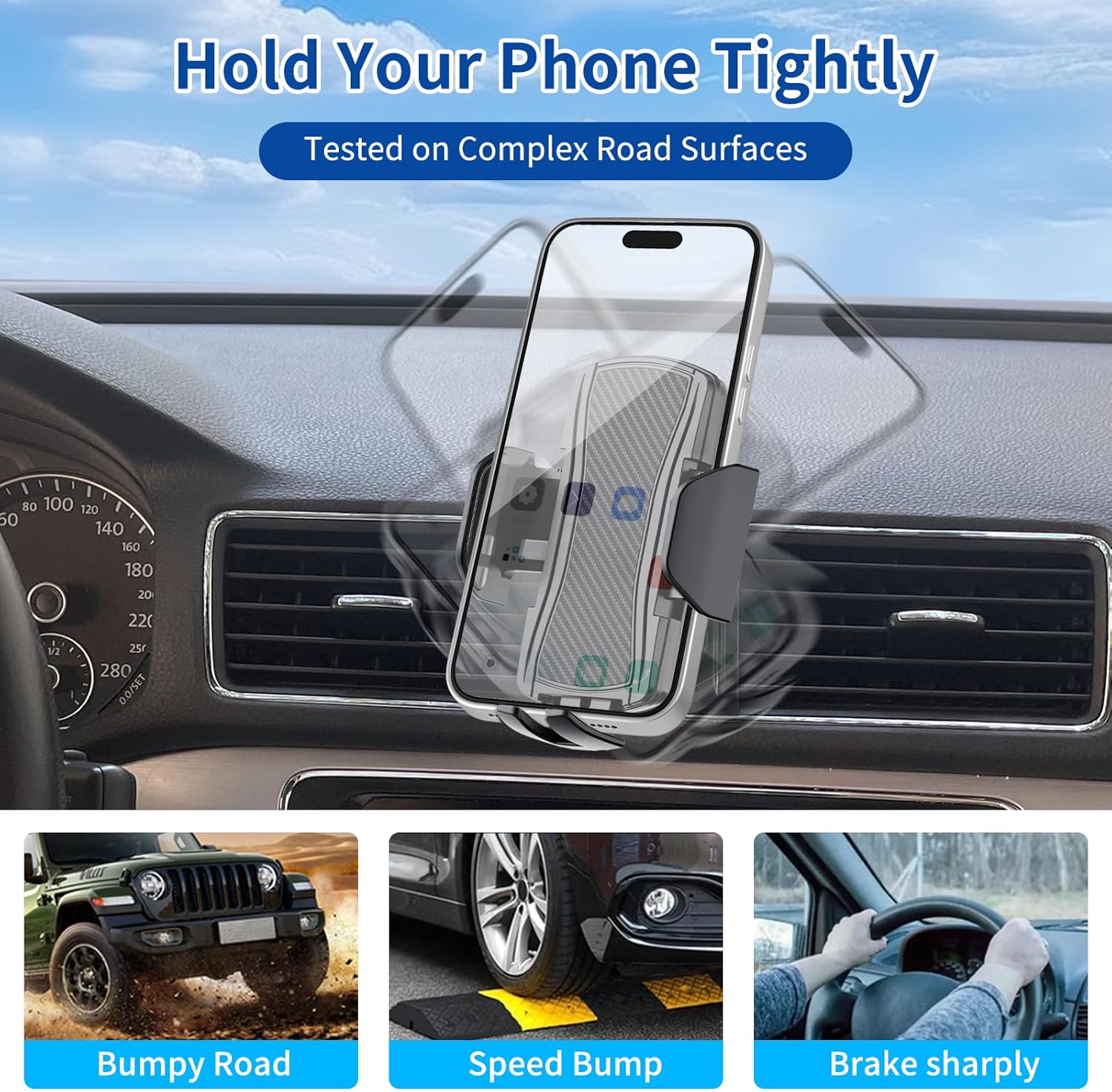 Car Phone Mount for Volkswagen Passat 2012-2017 Phone Holder Navigation,Fit for Passat Cellphone Mobile Cradle Auto Accessories Bracket Anti-Shake,360 Degree Rotation,Compatible for All Cell Phones