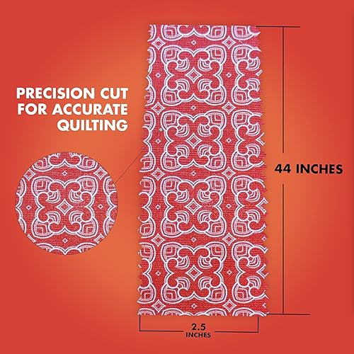 Miniatura 4 de (Tuscan Sunset) 40 tiras de tela de gelatina de 2.5 x 44 pulgadas  Paquetes de tiras de algodón - Rollos de gelatina para acolchar, telas surtidas,