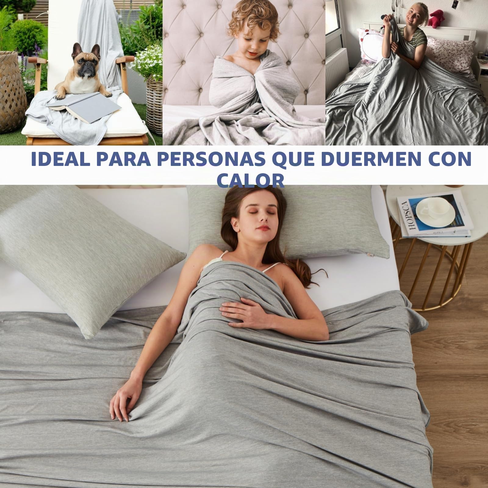 Avoalre Manta Refrescante de Verano 200×220cm Manta Verano de Doble Cara con Fibra de Enfriamiento Japonesa Q-MAX>0.5 Transpirable Suave Anti Estático Alivia Sudor y Ayuda Sueño para Cama Sofá, Gris