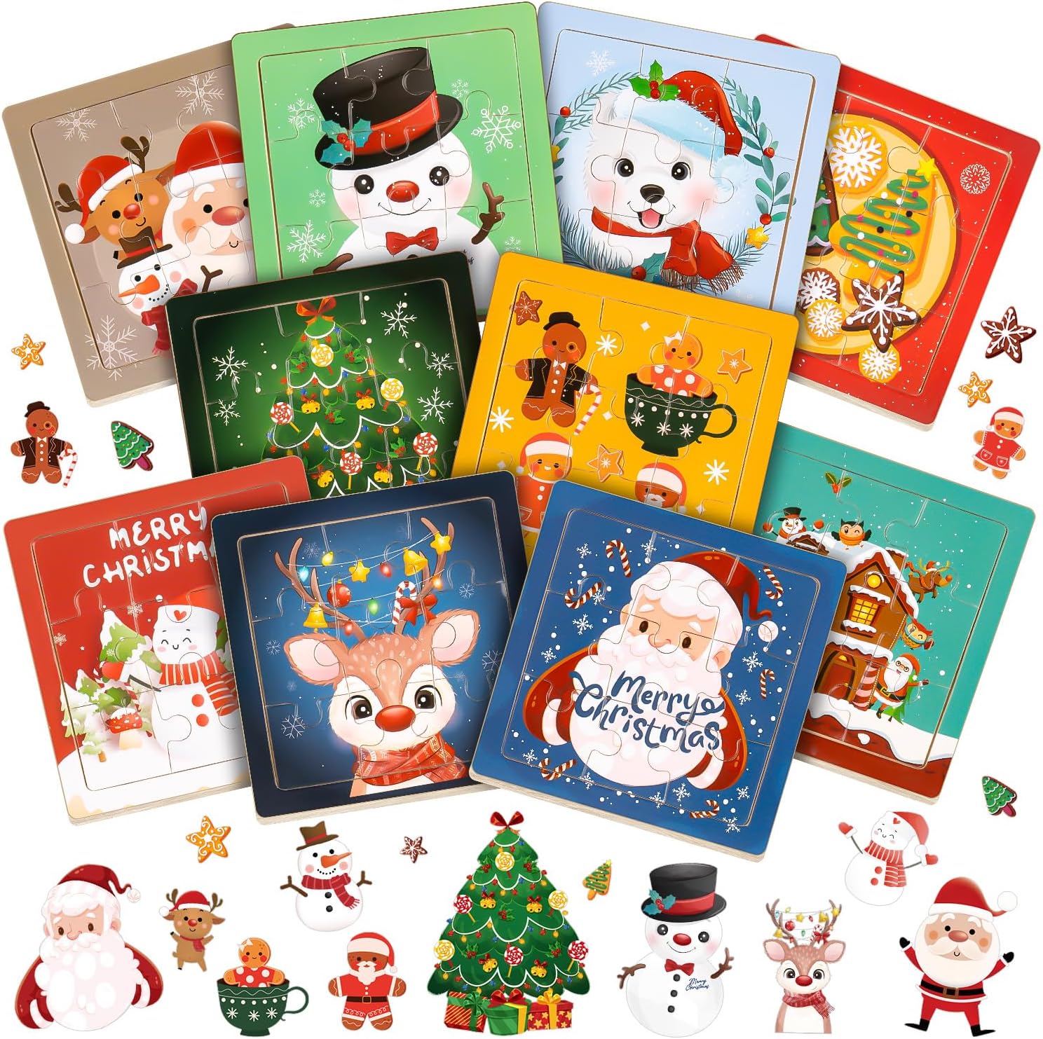 24 Pack Animal Puzzle for Kids, Pig Duck Chicken Puzzle, Animal Jigsaw Puzzles Perfect for Classroom Rewards and Halloween Goodie Bag