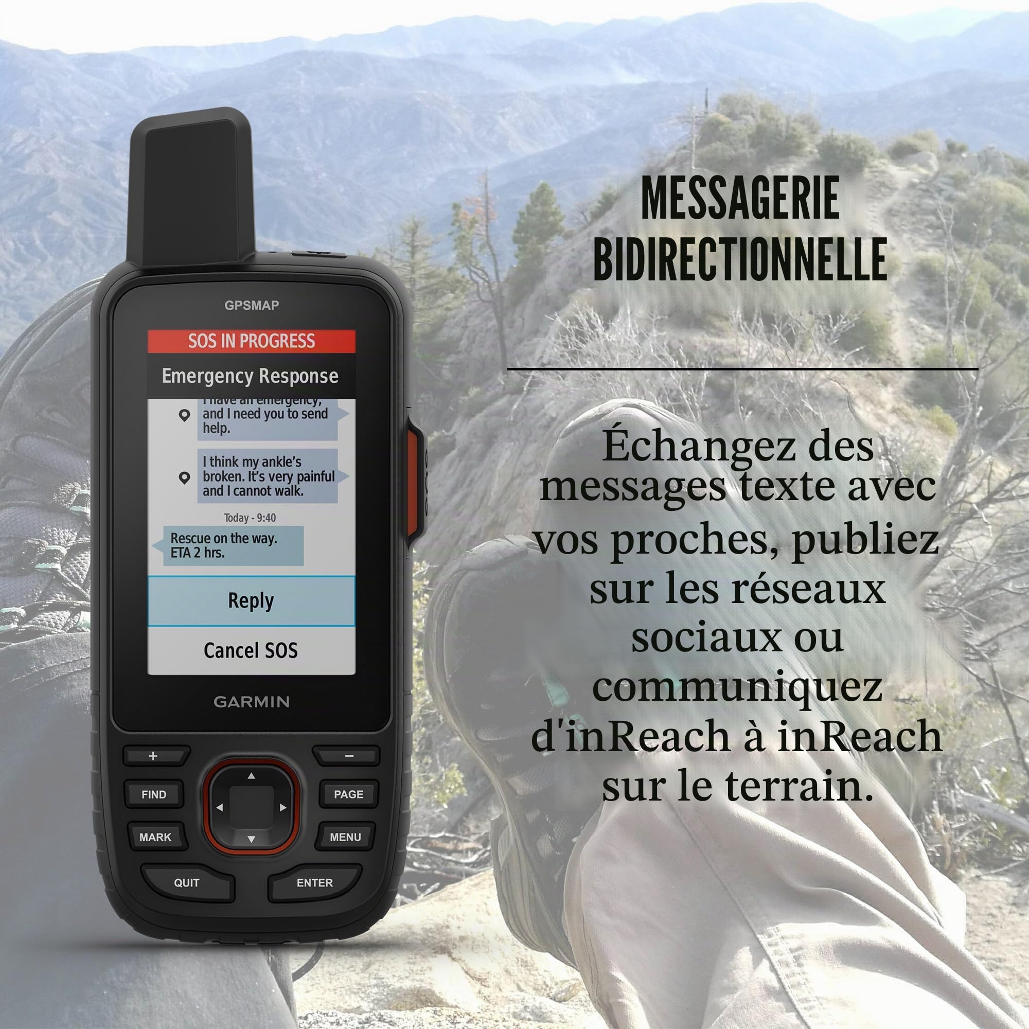 Garmin GPSMAP 67i GPS robuste, technologie inReach haute gamme, 425 h d'autonomie, messagerie bidirectionnelle, SOS interactif, cartographie complète