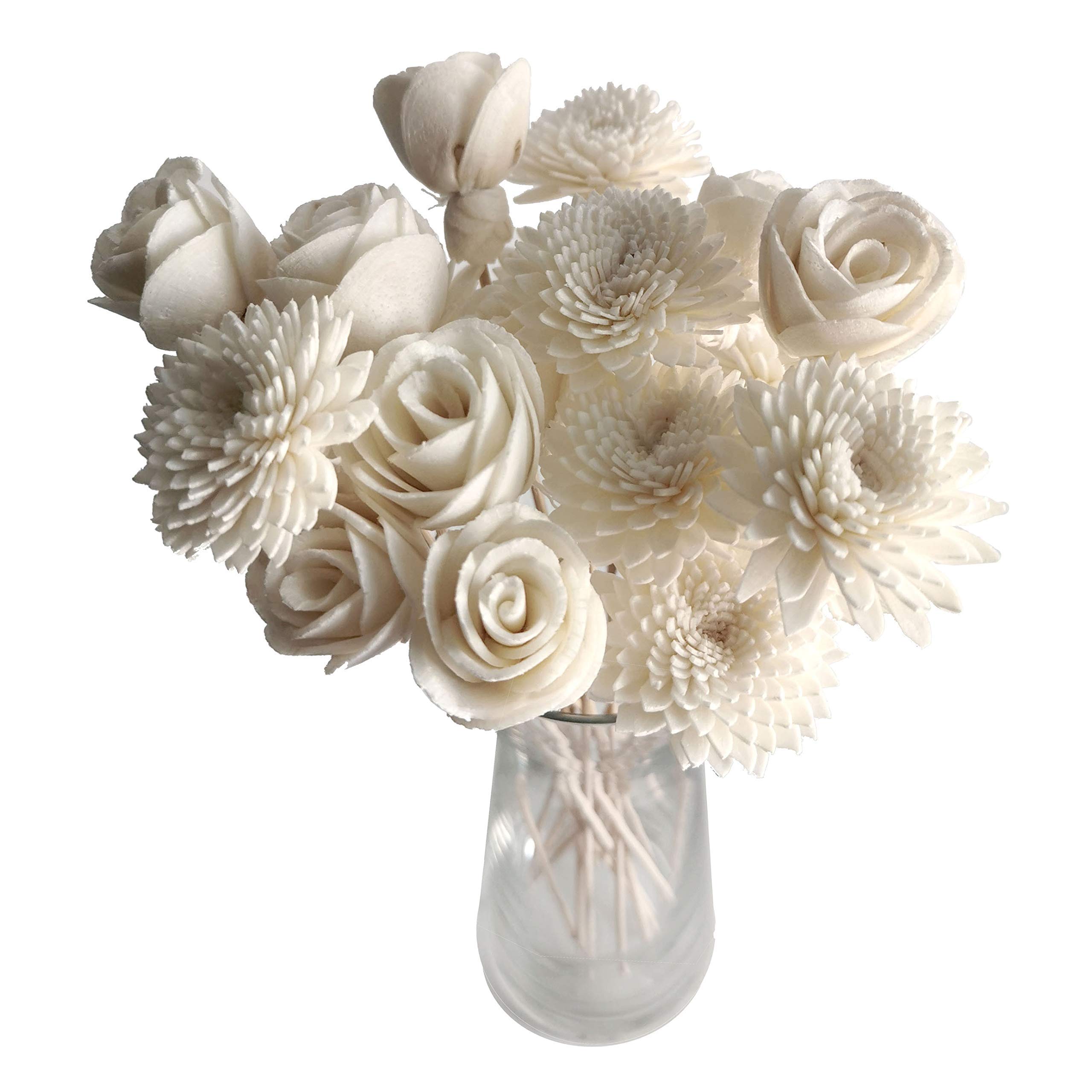 20 Mini Gerbera Rose Sola Flower Reed Diffuser Stick for Home Fragrance by Plawanature