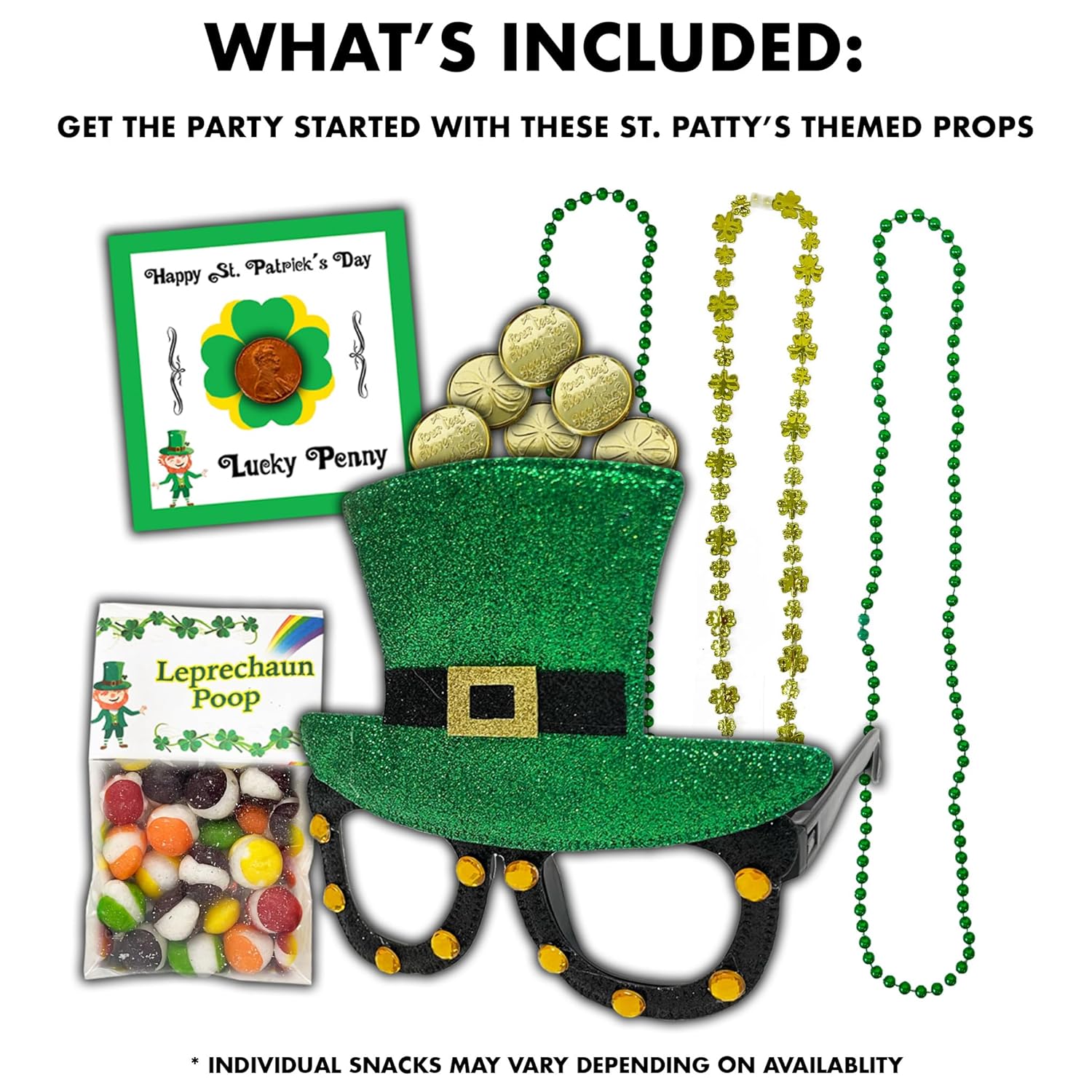 St Patrick’s Day Variety Pack Gift Basket Care Package, Candy, Chips Lucky Irish Themed Gift Box