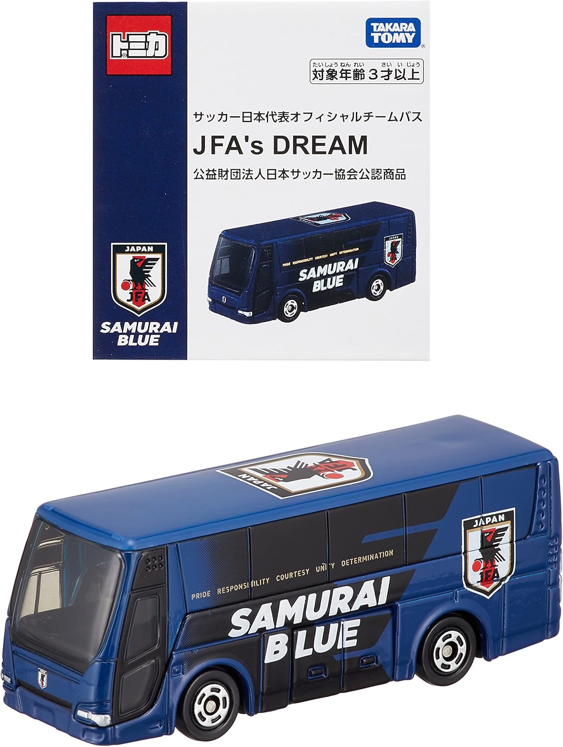 TAKARA TOMY Tomica Japan National Football Team Bus JFA's DREAM: Dukung Tim Favorit Anda! 80mm