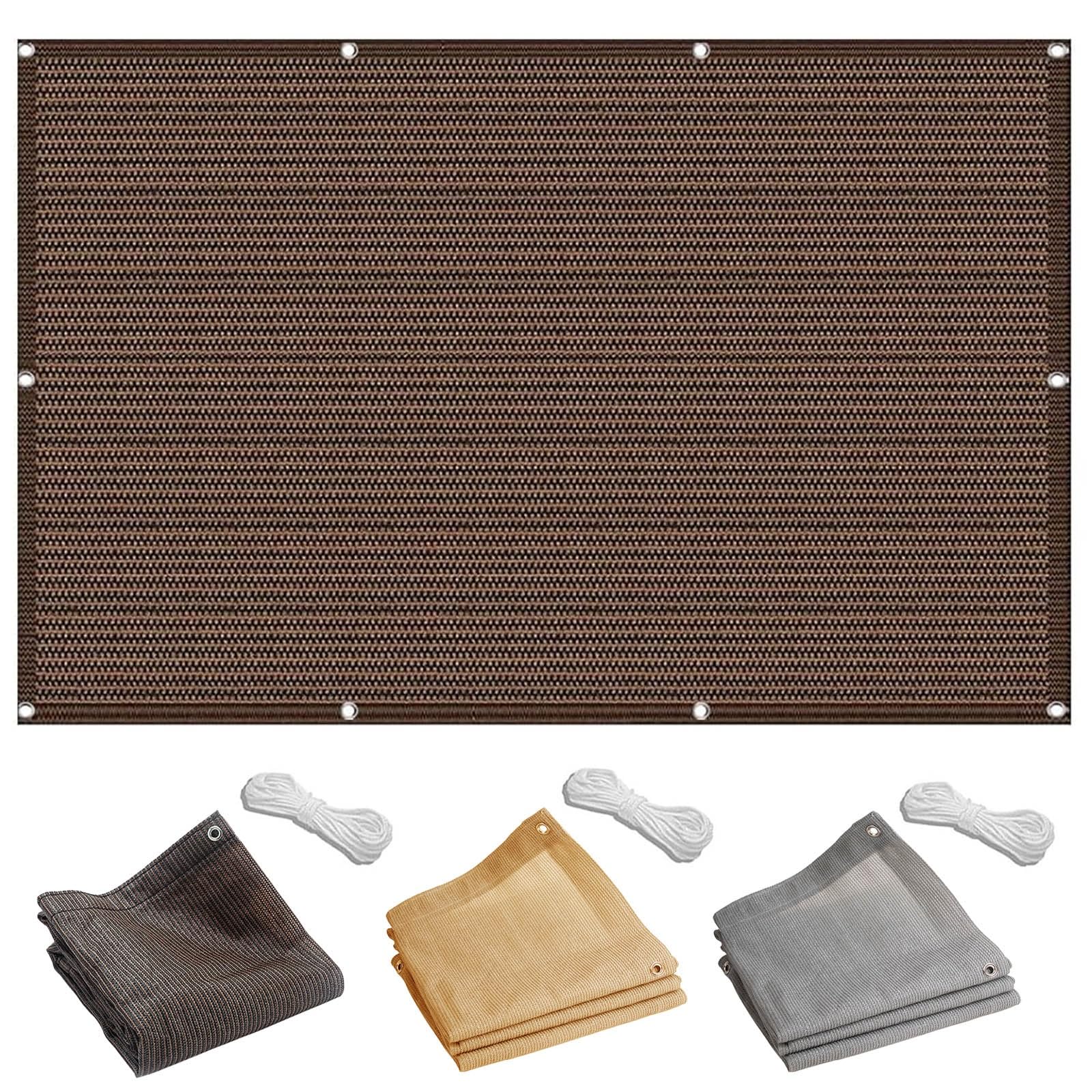 WQPMNYG Portable 3x5m & 4x6m Sunshade Canopy Waterproof & Breathable UV Protection Wind Resistant Perfect for Patios Carports Gardens and Picnics (Brown)