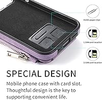 Vista 7 de Funda tipo cartera para iPhone 14 Pro Max de 6.7 pulgadas con soporte magnético MagSafe para tarjetas de bloqueo RFID, función atril, carga