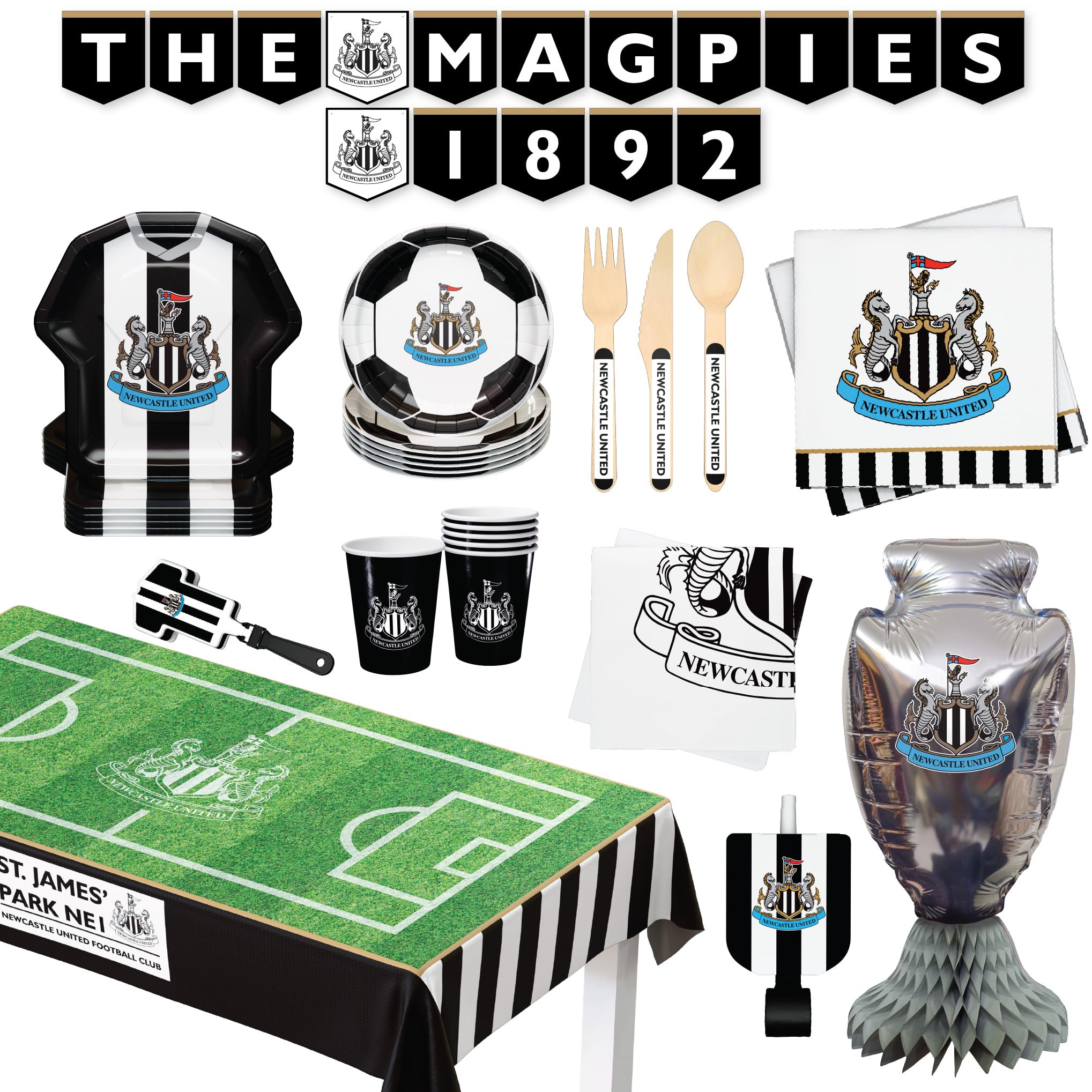 Newcastle United FC All in One Party Box Set, Kitchen Accessories, Sports, Gift