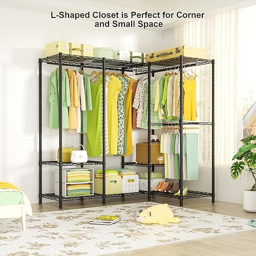 Miniatura 2 de Ulif H40 - Perchero de ropa resistente, almacenamiento y organizador de armario extragrande, armario de ropa portátil para dormitorio y guardarropa,