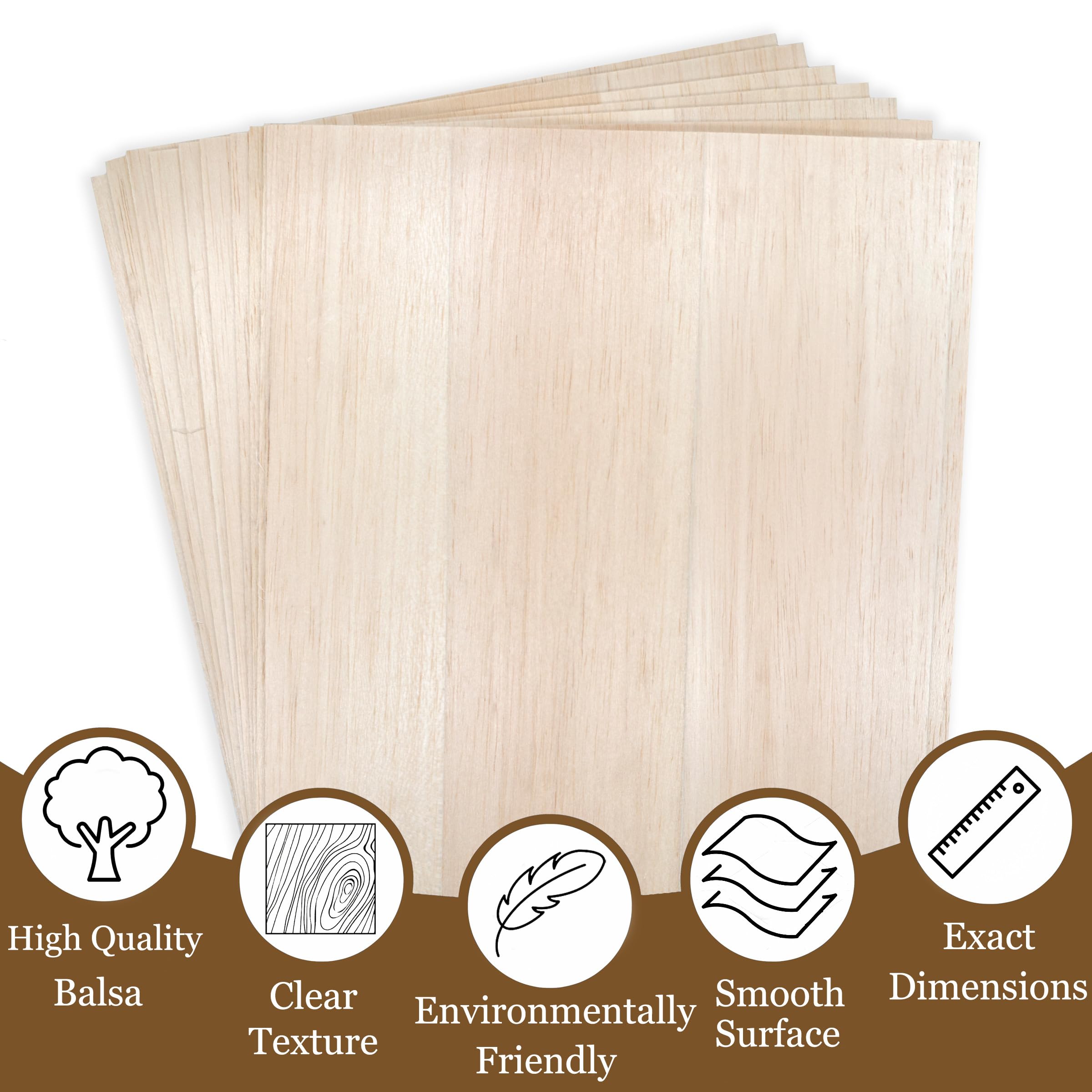 10 Pack Balsa Wood Sheets, 400X300X2 mm Balsa Wood Thin, BalsaWood Board for Home Decoration Arts, DIY Crafts Projects - Image 3