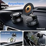 Support de téléphone de voiture magnétique sous vide:[2025 Mise à jour] pour Magsafe Car Mount, [89LB Suction] en tableau de bord pare-brise - 360° pliable support de téléphone iPhone 17 Pro Max16/15/14/13/12 Plus