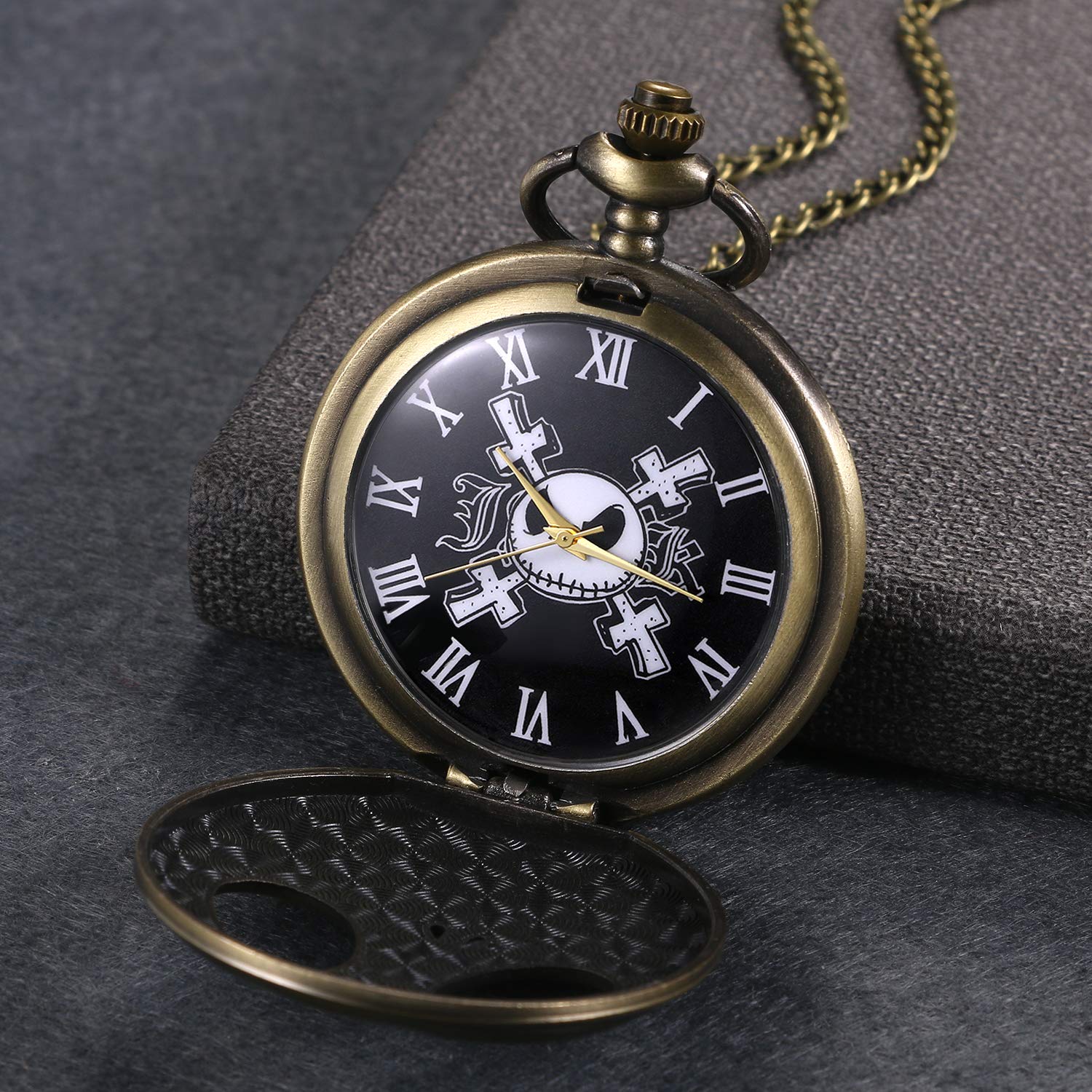 Avaner Montre de Poche Tendance avec chaîne Unisexe Collier avec Mouvement à Quartz pour Homme et Femme comme Cadeau de fête des pères pour la fête des mères Noël